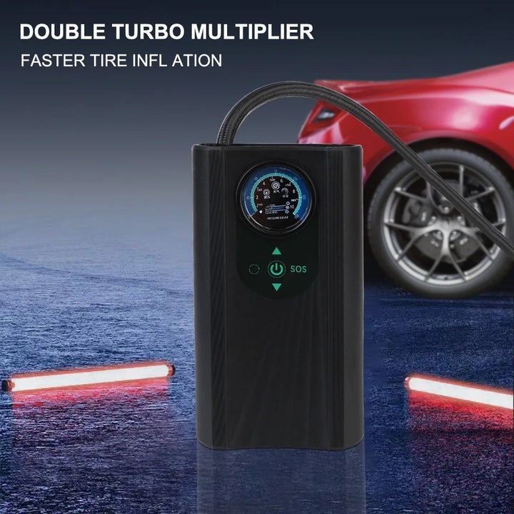 Luvikno | Dekkpumpe AutoAirX Pro | Bærbar Kompressor 12V | Metallsylinder | For Bil, Motorsykkel, Sykkel & Ball