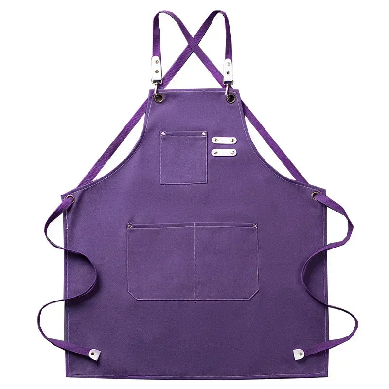 Canvas forkle med lommer, justerbart, Unisex | Luvikno