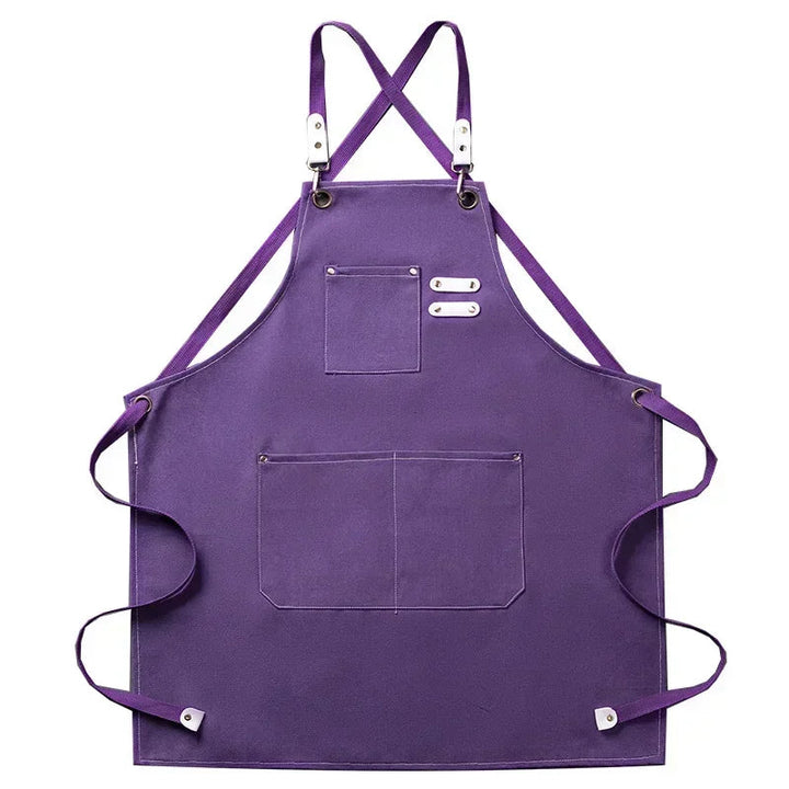 Canvas forkle med lommer, justerbart, Unisex | Luvikno