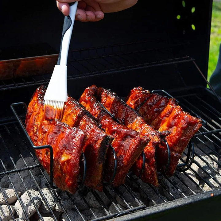 Luvikno | Rib Holder GrillMeister Pro | For 4 Racks | Non-Stick Coated | For Gassgrill & Ovnen