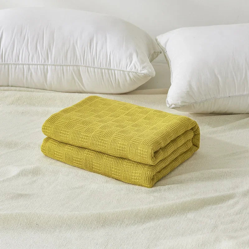 Bomullsgauze teppe Aurelina | 100 % bomull | Pustende & Hudvennlig | Perfekt for sofa, seng & kontor Luvikno