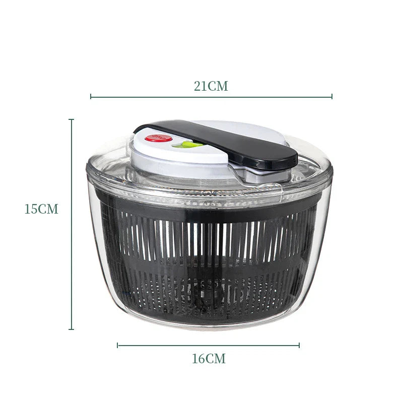 Luvikno | SpinFresh Salat Spinner 3L med Lokk | En-hånds Betjening & Skridsikker Bunn | Salatrense & Tørker for Grønnsaker & Frukt | BPA-Fri & Praktisk