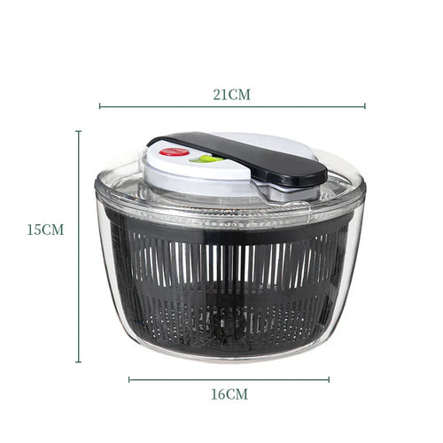 Luvikno | SpinFresh Salat Spinner 3L med Lokk | En-hånds Betjening & Skridsikker Bunn | Salatrense & Tørker for Grønnsaker & Frukt | BPA-Fri & Praktisk