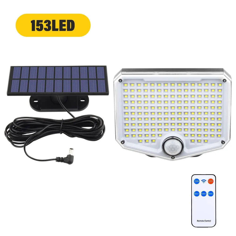 Luvikno | SolarBeam 153 | 270° Superlys | Bevegelsessensor & Fjernkontroll | IP65 Vanntett