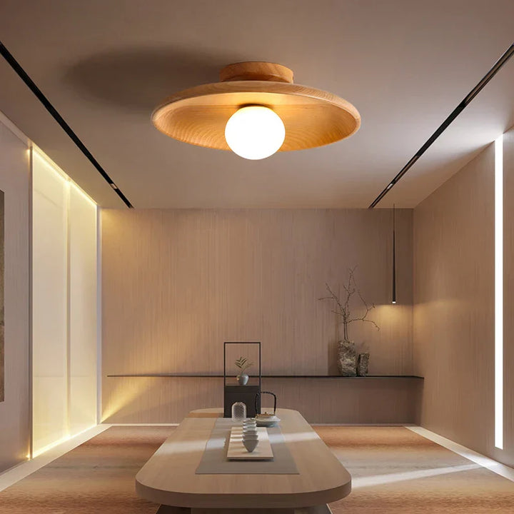 Luvikno | Woodland Taklampe - Elegant Tre Taklampe med Varm LED Lys for Ditt Interiør