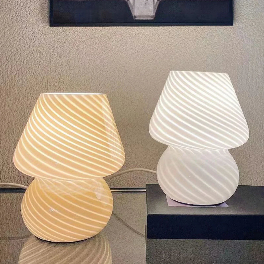 Luvikno | Murano Bordlampe - Unik Glass Sopp Bordlampe for Magisk Atmosfære