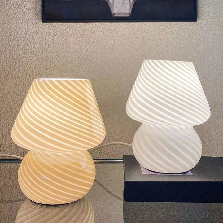 Luvikno | Murano Bordlampe - Unik Glass Sopp Bordlampe for Magisk Atmosfære
