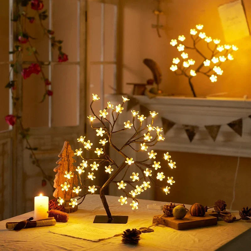 LED Blossom Tree Lampe – Kirsebærblomst Design for Stue og Soverom Dekorasjon | Luvikno