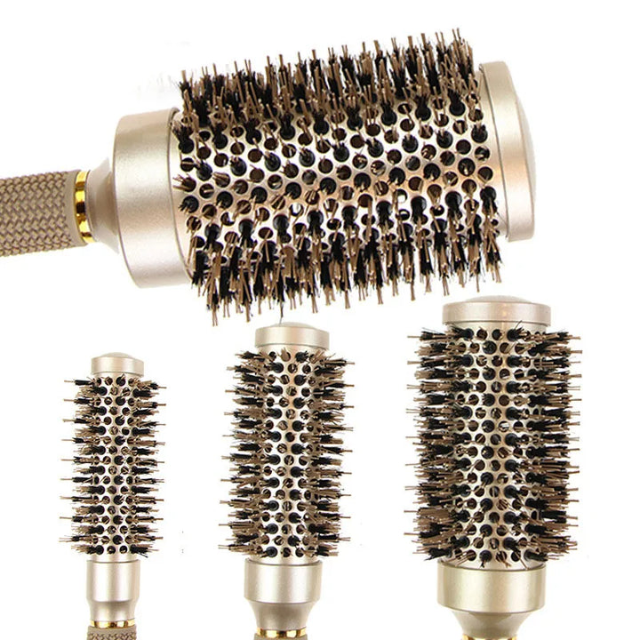 Luvikno | Rund penselsett GLOSSENTA | Ioner-keramikk & Villsvinbust | Anti-frizz & Volum | 25–53 mm Ø