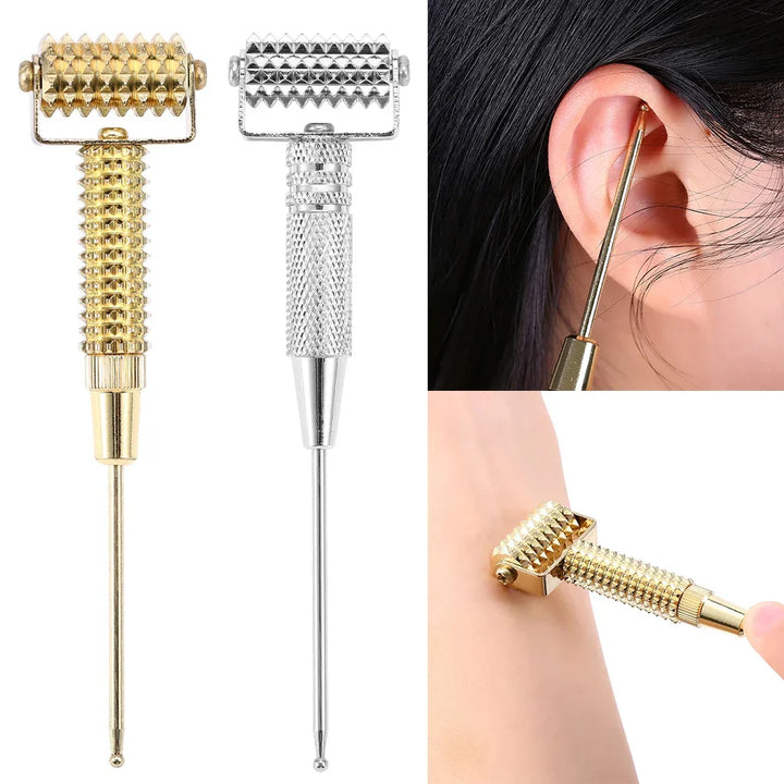 Luvikno | Akupressur massasjverktøy VitalPoint Kobber | Akupunktur stimulator & rullemassasje | Håndvennlig & hudvennlig | 12,3 cm