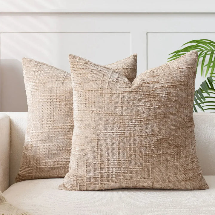Chenille Sofa putevar – Myk ensfarget design | Elegant dekorasjon for stue & soverom | Luvikno