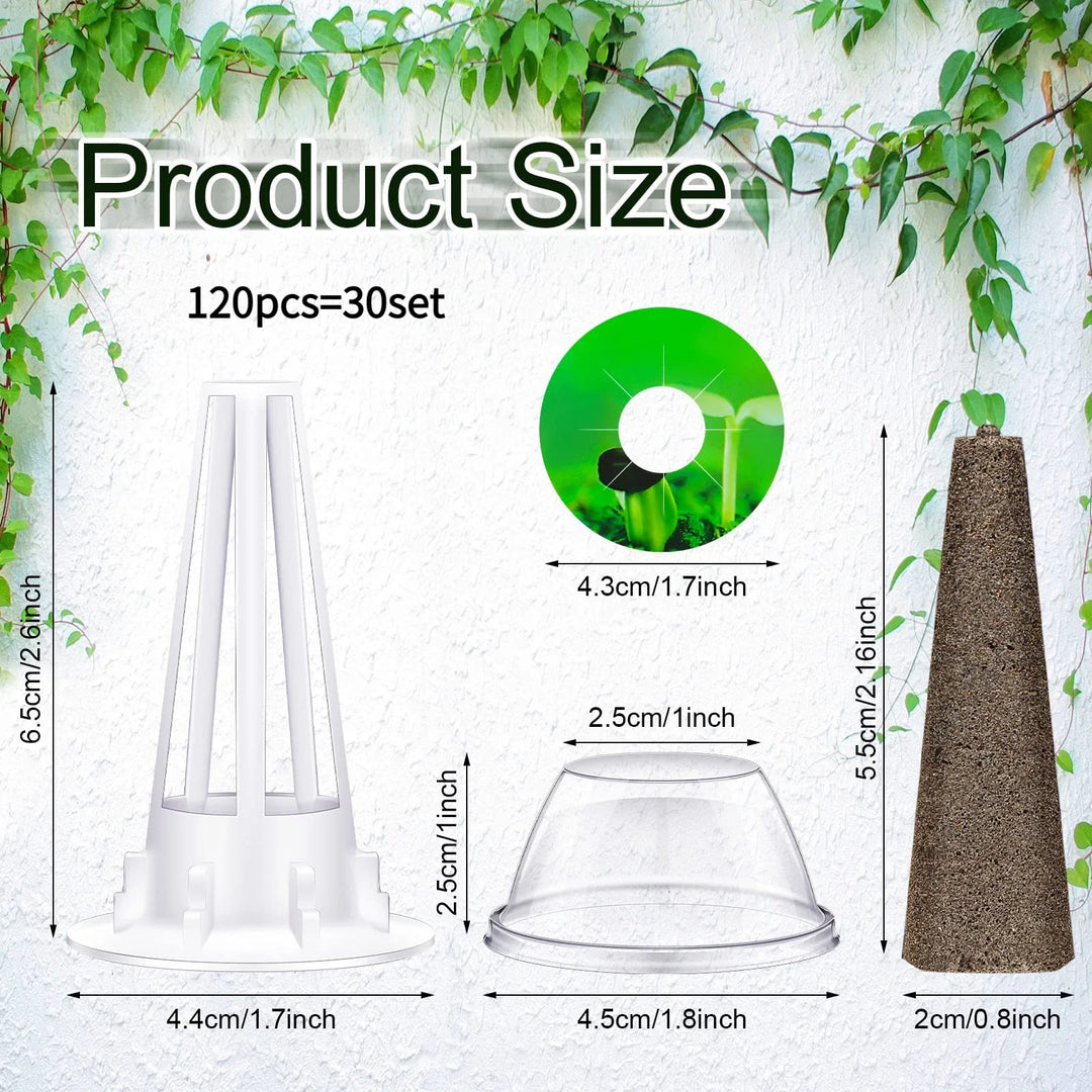 Luvikno | HydroLeaf Hydroponics Startset 120 deler | Med kurver, svamper og deksler | For innendørs hagearbeid og dyrking