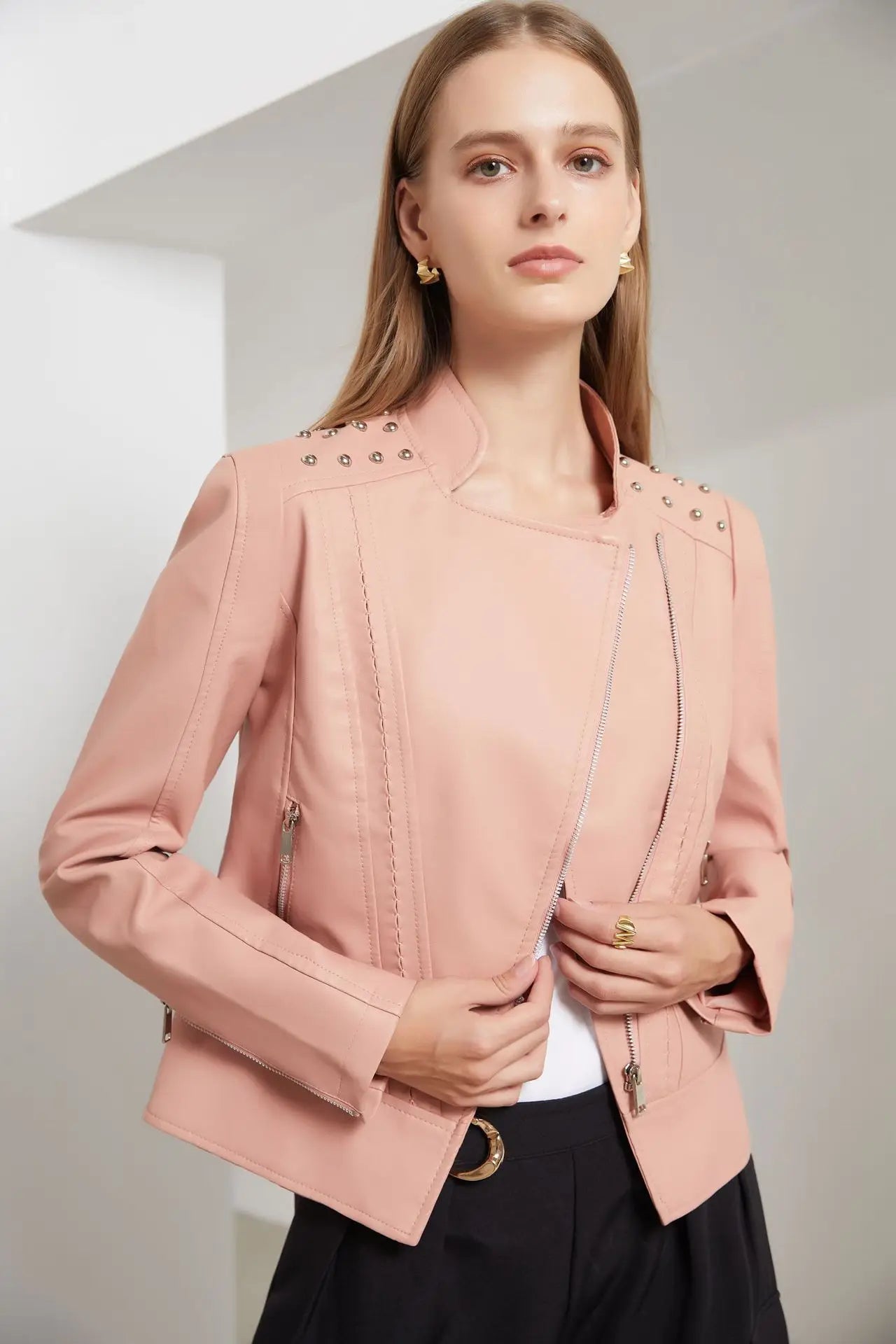 Luvik | Veste en cuir slim femme