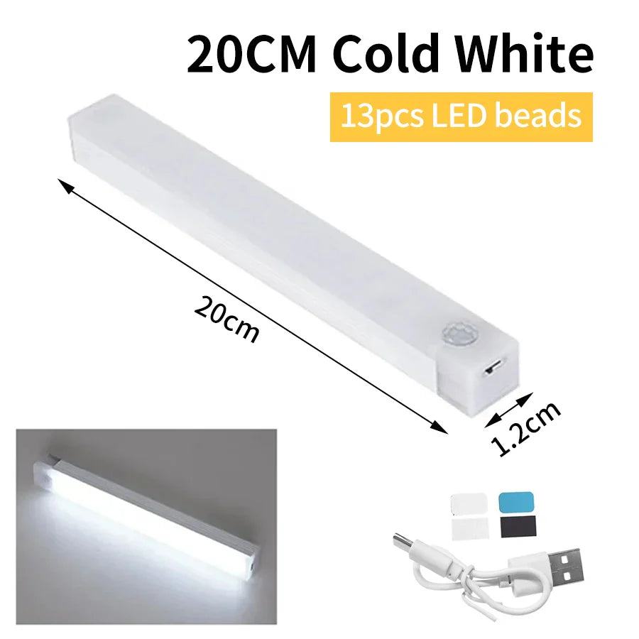 Luvikno | SenseLite Motion LED | Oppladbart sensorl light med magnetfeste | Varme hvit | For skap, seng og gang