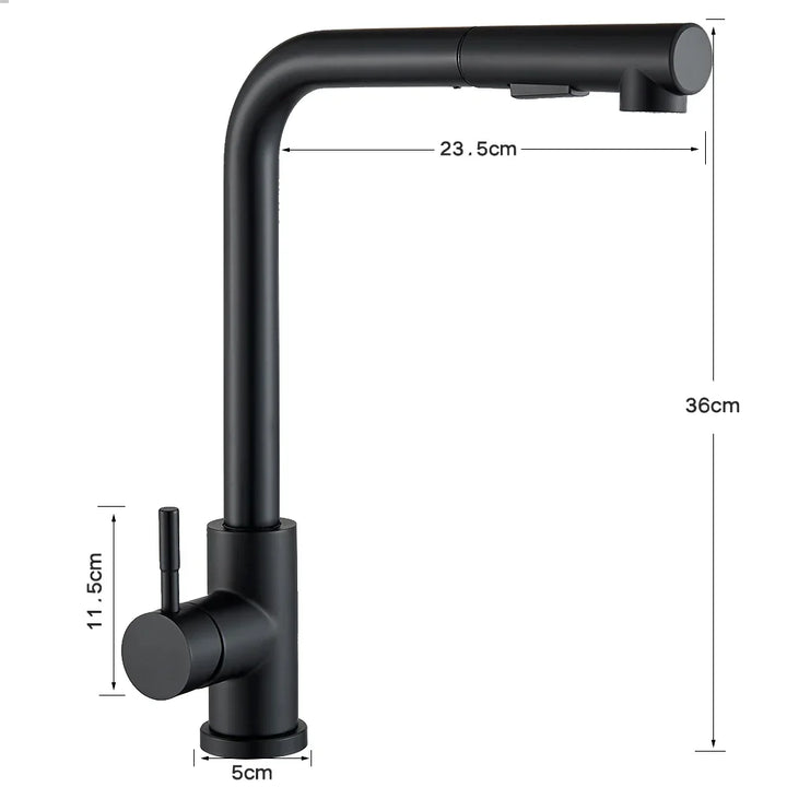 FlexiJet Black utvidbar kjøkkenkran Luvikno