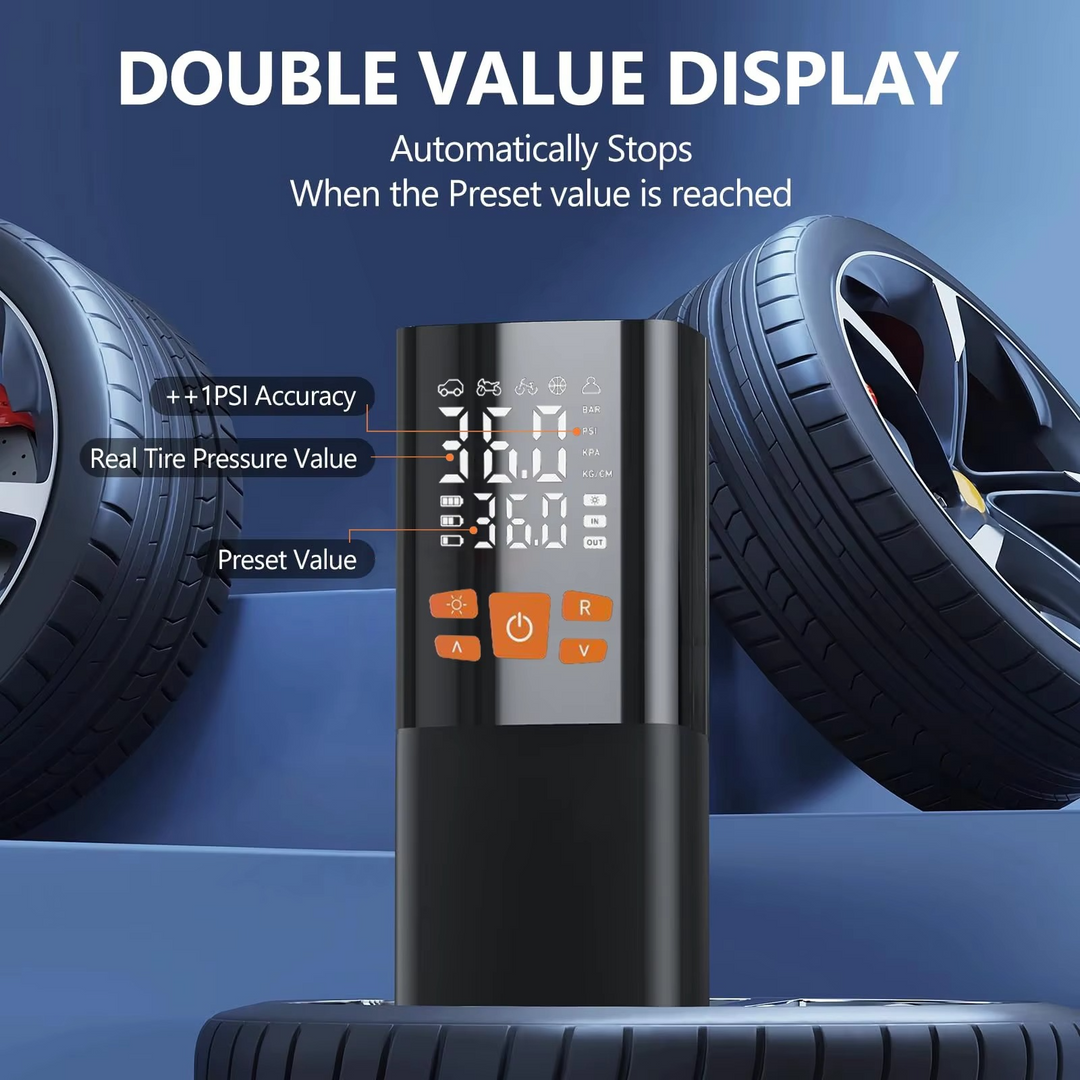 Bærbar dekkpumpe luftkompressor, 180 PSI oppladbar pumpe med 25000mAh batteri Luvikno