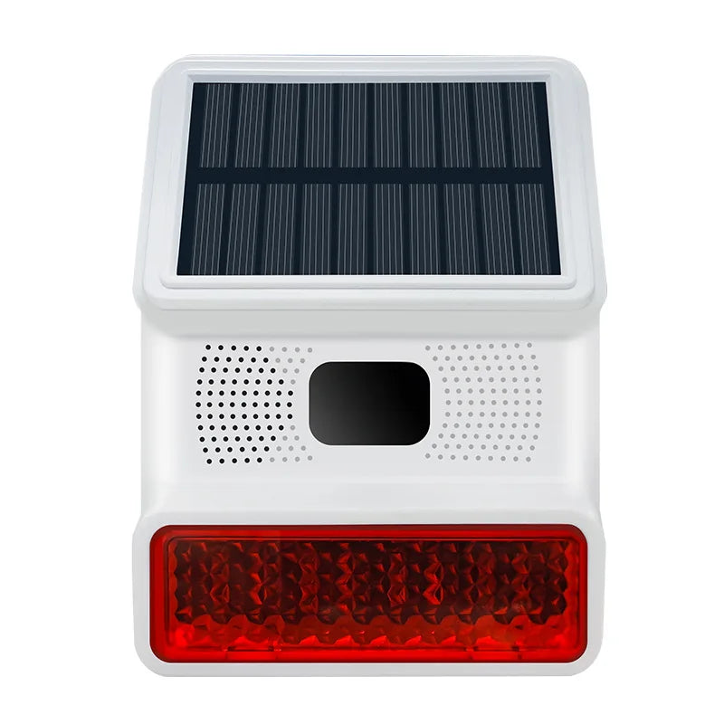 Luvikno | Solar-External Siren Securon 433S | 433 MHz Trådløs Alarmmodul med Lys & Lyd | For GSM/WiFi Alarmsystemer | Solcelledrevet & Værbestandig