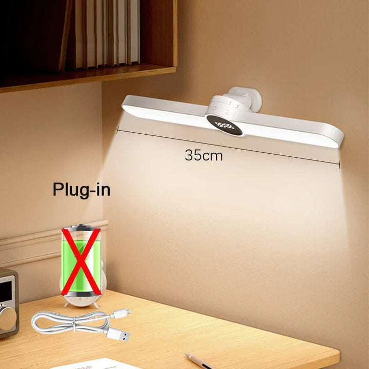 Luvikno | LED Skrivebord Lampe ClarioMag | Med Klokke & Alarm | Magnetisk & USB Oppladbar | Trinnløst Dimmbar | 35 cm