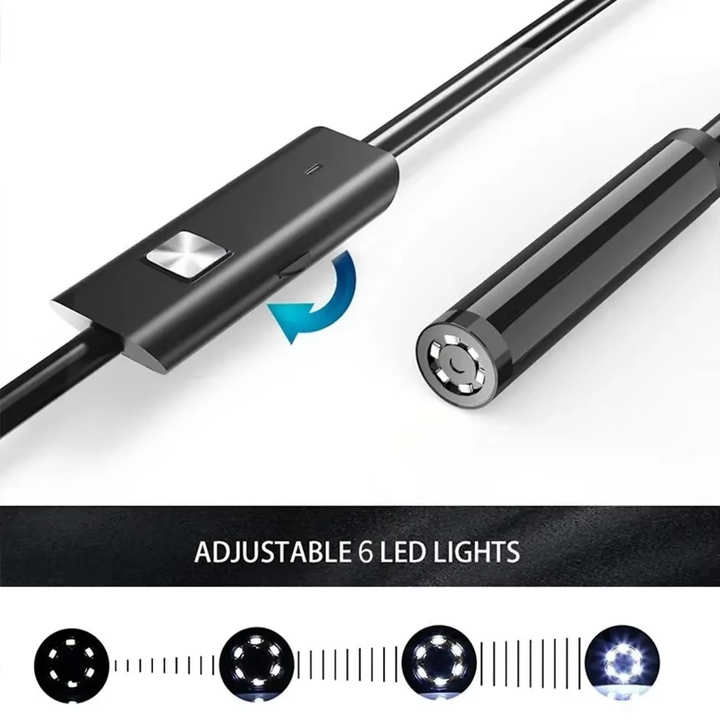Høyoppløselig 0.276 tommer TYPE-C Fleksibel Inspeksjonskamera med 6 justerbare LED-lamper Luvikno
