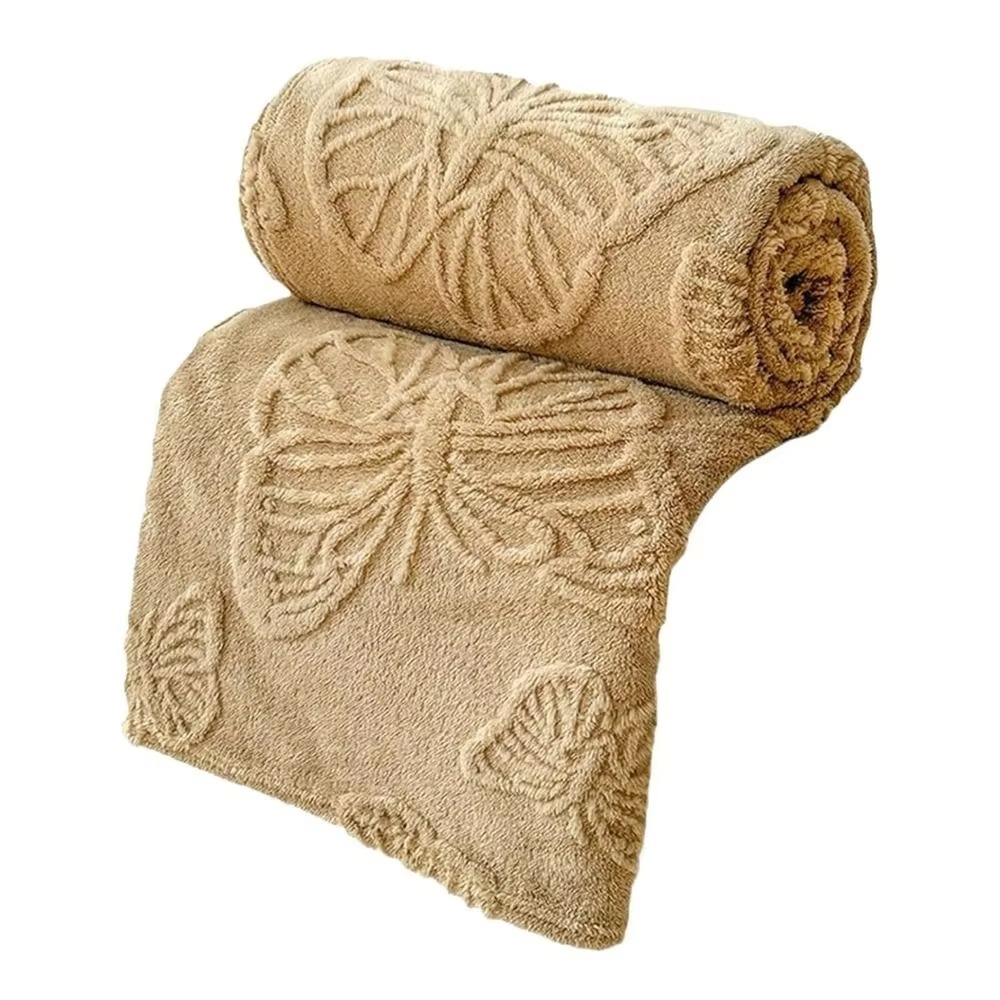 Dobbeltsidig avkjølende teppe med pustende kald effekt og 3D sommerfugl jacquard-design | Luvikno