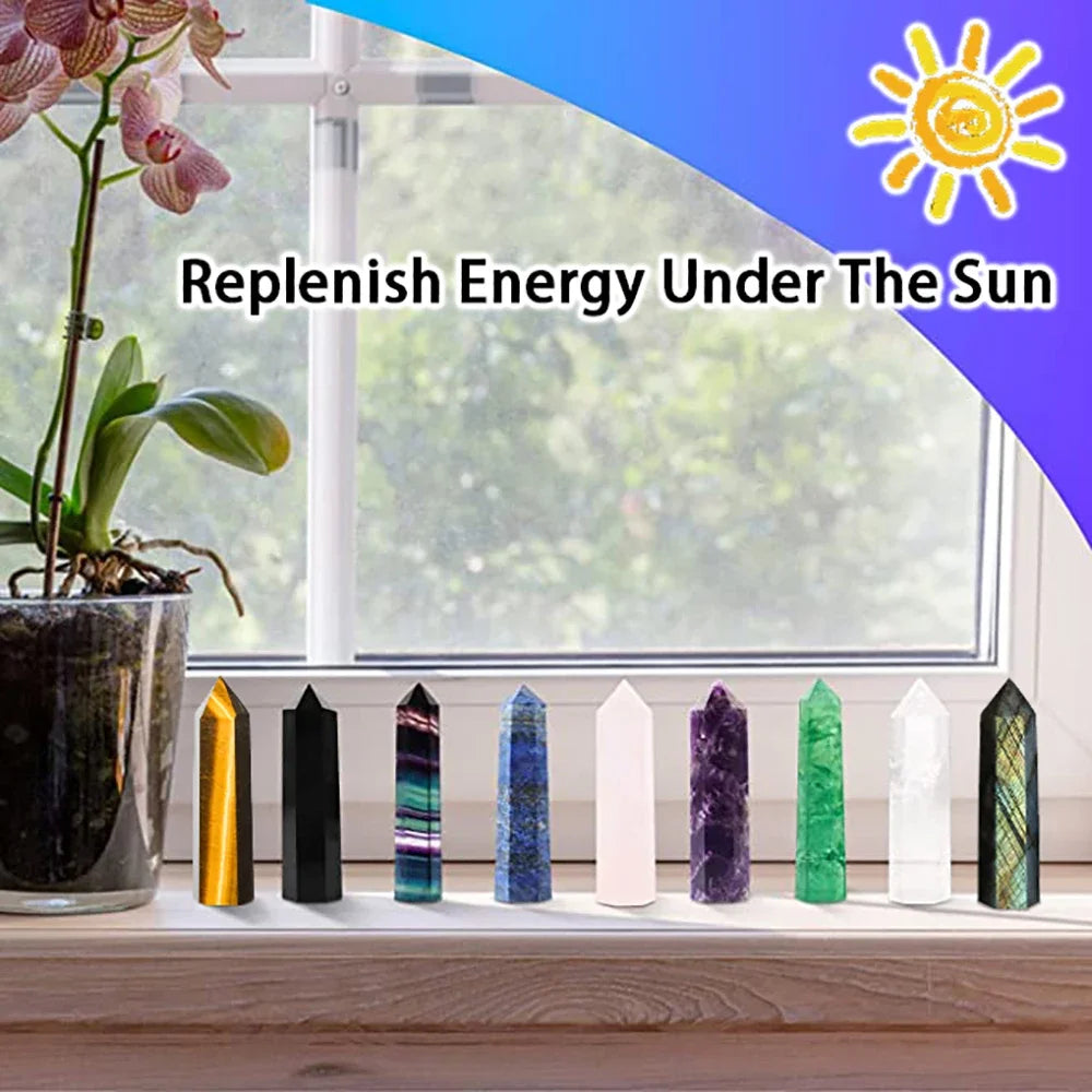 Luvikno | Krystall Obelisk Elaria | Naturlig Stein Healende Stein | For Meditasjon & Reiki | 4–8 cm