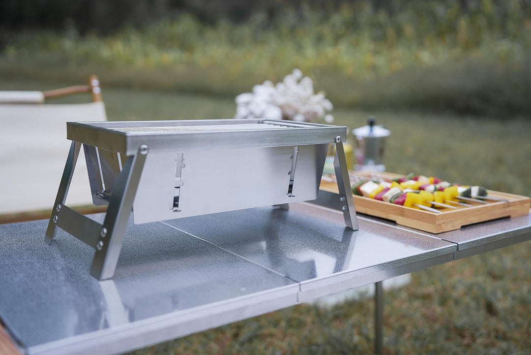 Ultimate Camping Style Rustfritt Stål Sammenleggbar Grill | Luvikno
