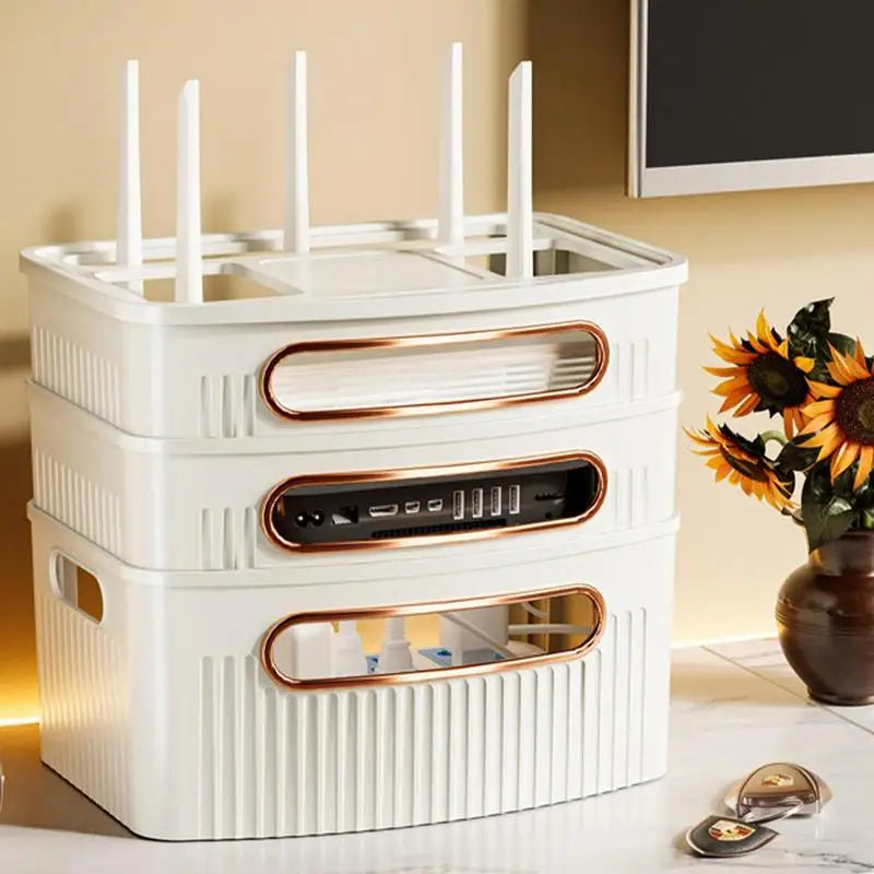 Støvtett Dekorativ Router Oppbevaringsboks Organizer | Luvikno