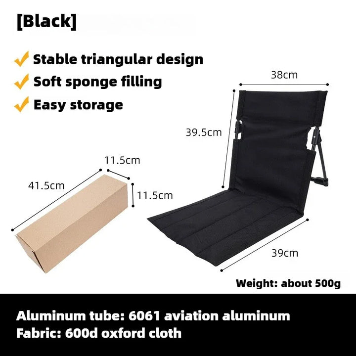 Luvikno | TREKASE Camping Felle Stol | Ultra-lett & værbestandig | Aluminiumsramme | Polstret for ekstra komfort | Rask å montere