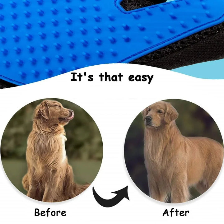 Luvikno | Fur Care Glove PawLiss TouchGlove | 5-Finger Massage Glove for dogs and cats | 23.2×17.2 cm | TPR & Mesh | Left or right