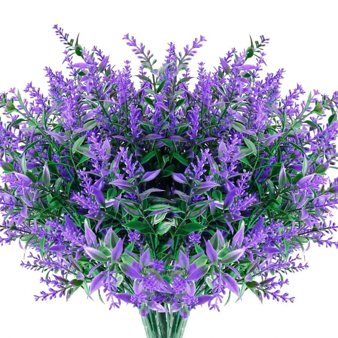 Luvikno | Florabell 12 Delt Sett Kunstig Lavendel | Kunstige Planter for Bryllup, Vaser, Garlands & Dekorasjon | For Innendørs & Utendørs