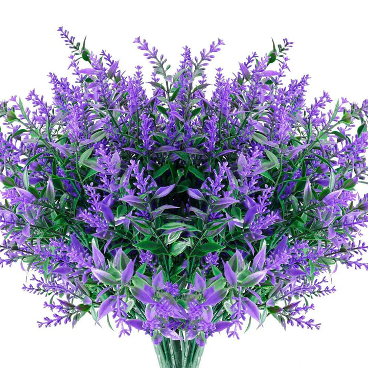 Luvikno | Florabell 12 Delt Sett Kunstig Lavendel | Kunstige Planter for Bryllup, Vaser, Garlands & Dekorasjon | For Innendørs & Utendørs