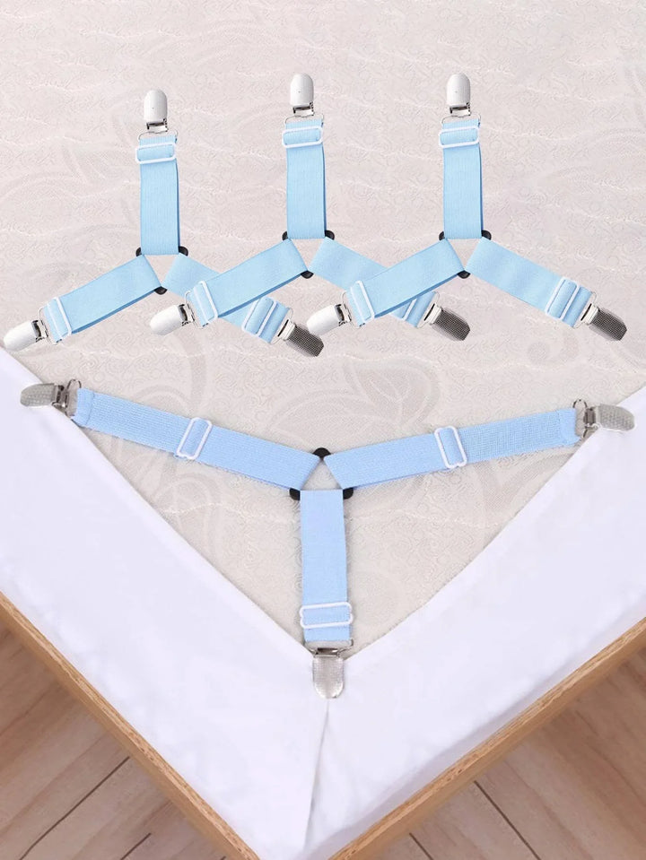Luvikno | GRIPFIX Fitted Sheet Holder Set | 4-Pack Triangulære Sengetøysstrikker | Justerbare & Anti-skli – For Madrasser, Borddekk og Dekksystemer