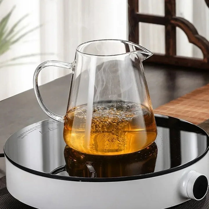 Luvikno | 450ml-950ml Varmeresistent Glass Teapot – Rustfritt Stål Tefilter, Blomsterkjele for Kung Fu Te, Puer og Oolong Te