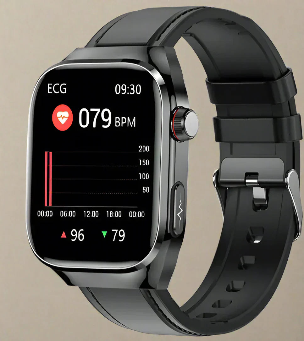Luvikno | Avansert Helse Smartsportklokke med EKG, Blodsukkerovervåking, 2.04-tommers AMOLED-skjerm - Vanntett Treningsmåler