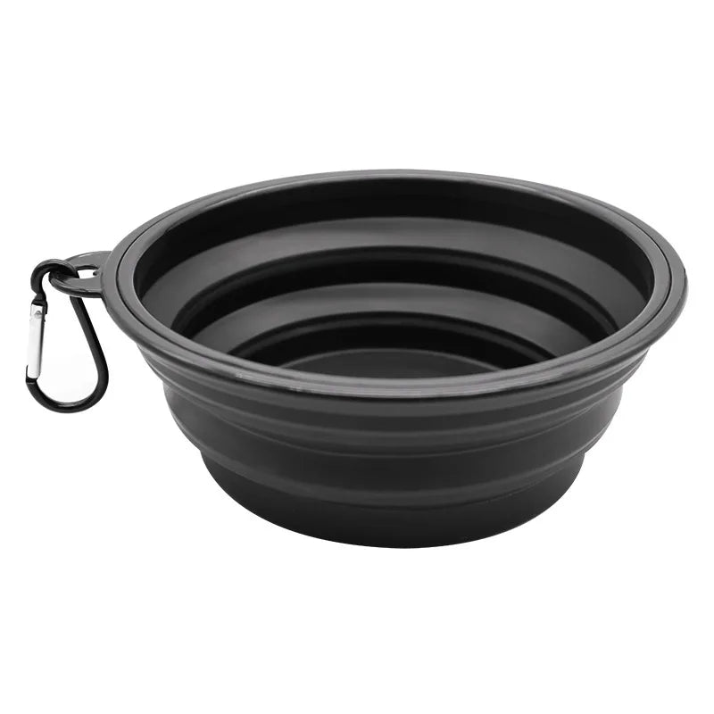 Luvikno | ReiseNapf FlexiBowl | 2-i-1 Sammenleggbar Hundeskål & Dispenser | Silikon | For På Farten & Utendørs