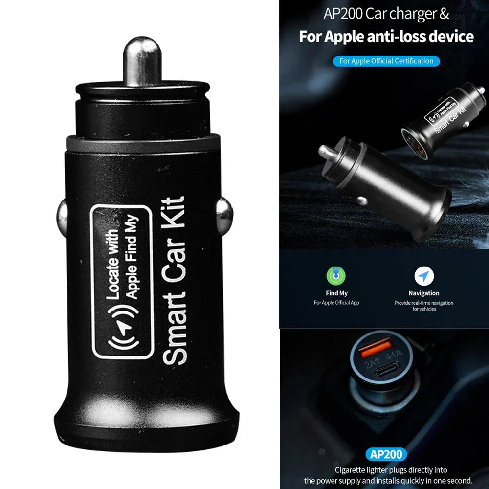 Luvikno | Smart OBD GPS Tracker for Bil - Sanntidskjøretøysporing med ladefunksjon og Apple Finn min integrasjon