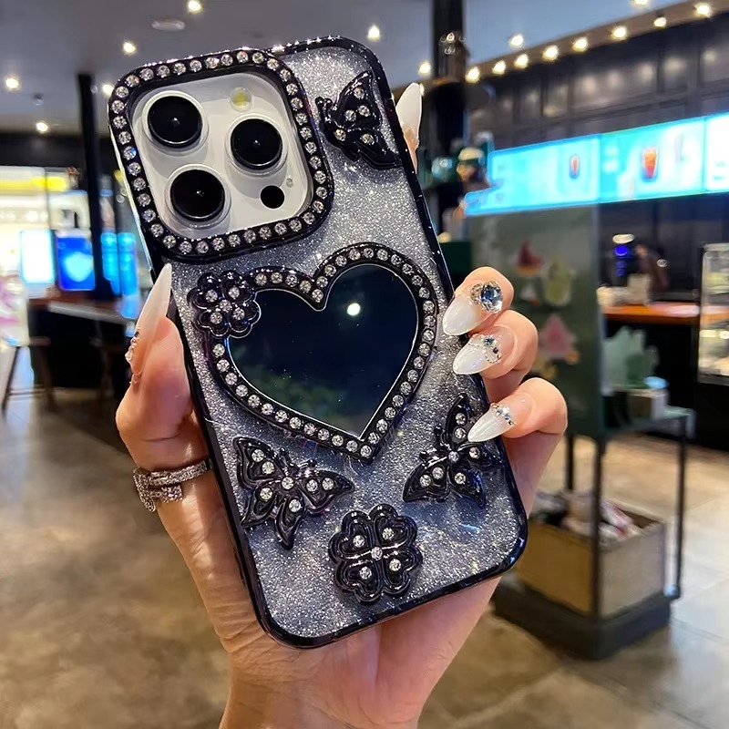 Butterfly Glitter Diamond Speilcover for iPhone Luvikno