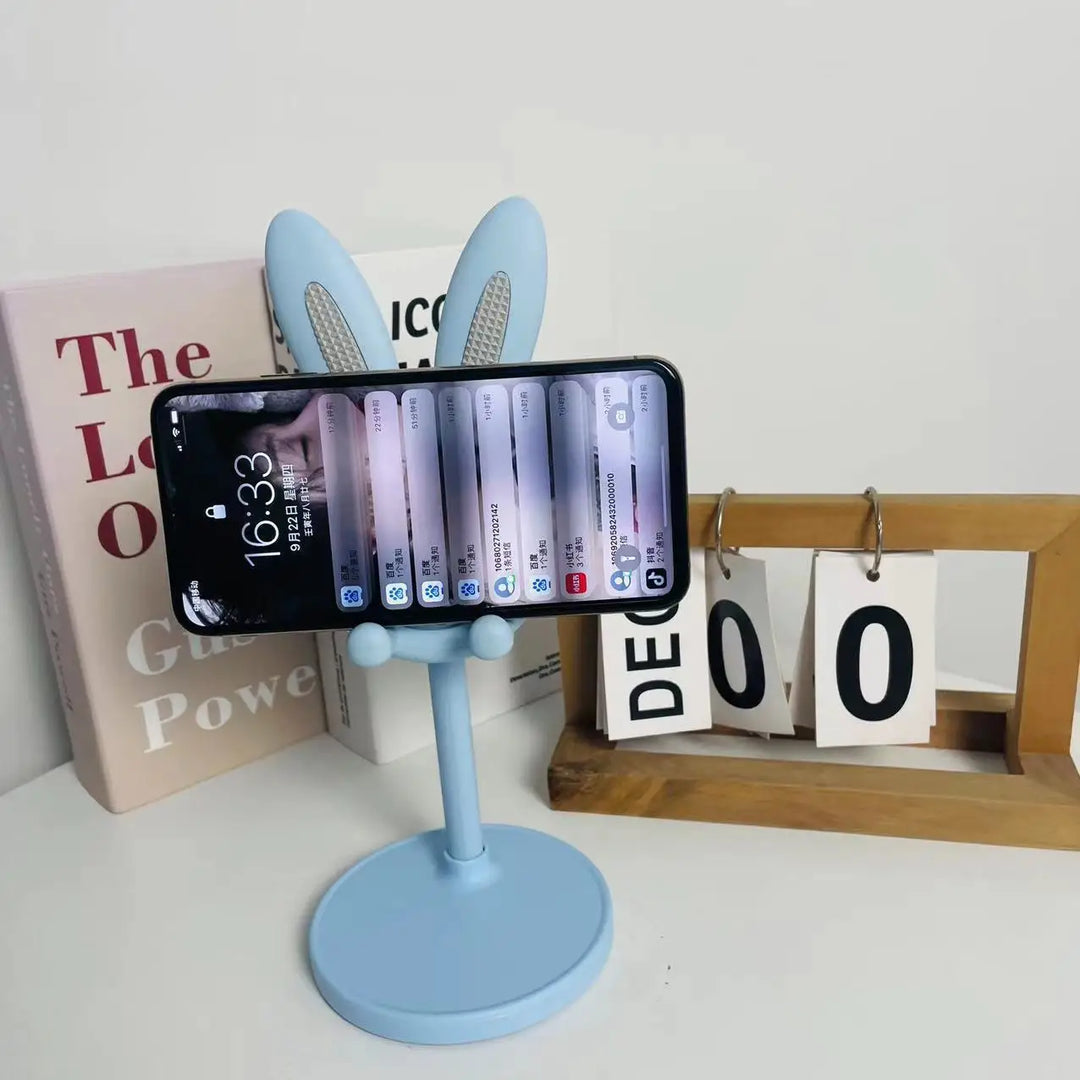 Luvikno | HoppelStand Handy Holder | Høydejusterbar og Tilbøyelig | Søtt Kanin Design | For Telefon og Nettbrett