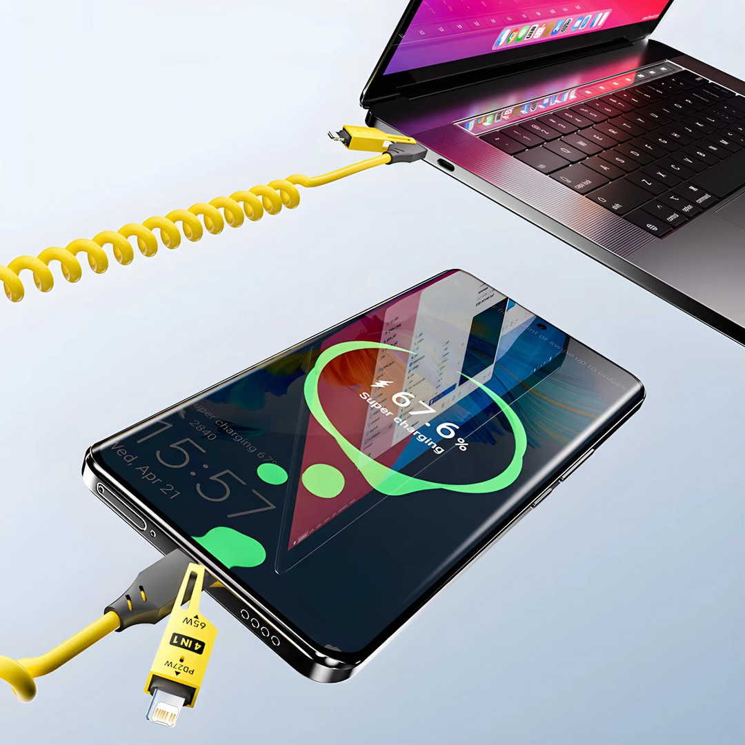 Multi-enhet 65W hurtiglading USB-C-kabel for iPhone, Xiaomi, Samsung Luvikno