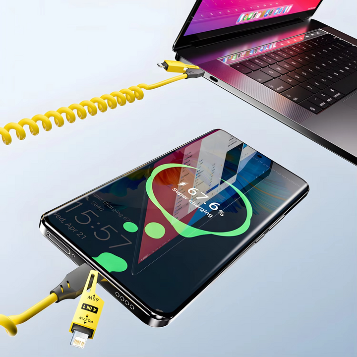 Multi-enhet 65W hurtiglading USB-C-kabel for iPhone, Xiaomi, Samsung Luvikno