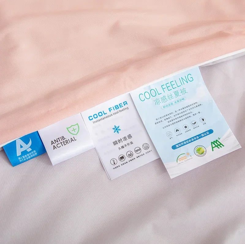 Air Condition Sommer Komforter — Ren Farge Is Silke Kjøleteppe, Lett & Glatt Twin/King Størrelse Quilt | Luvikno