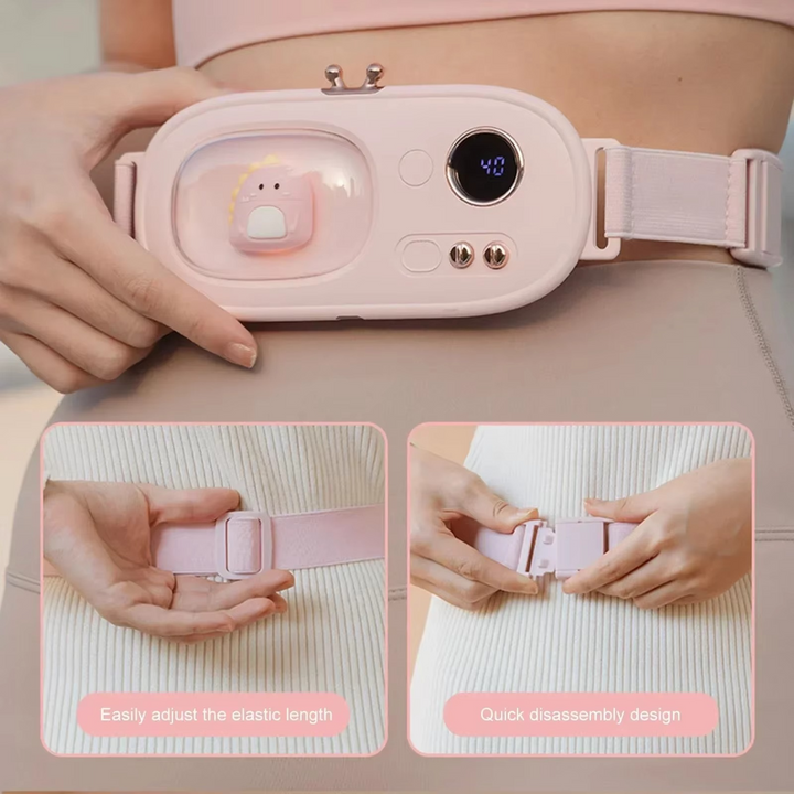Trådløs elektrisk menstruasjonsvarmende midjebånd - USB-oppladbar justerbar varmepute Luvikno