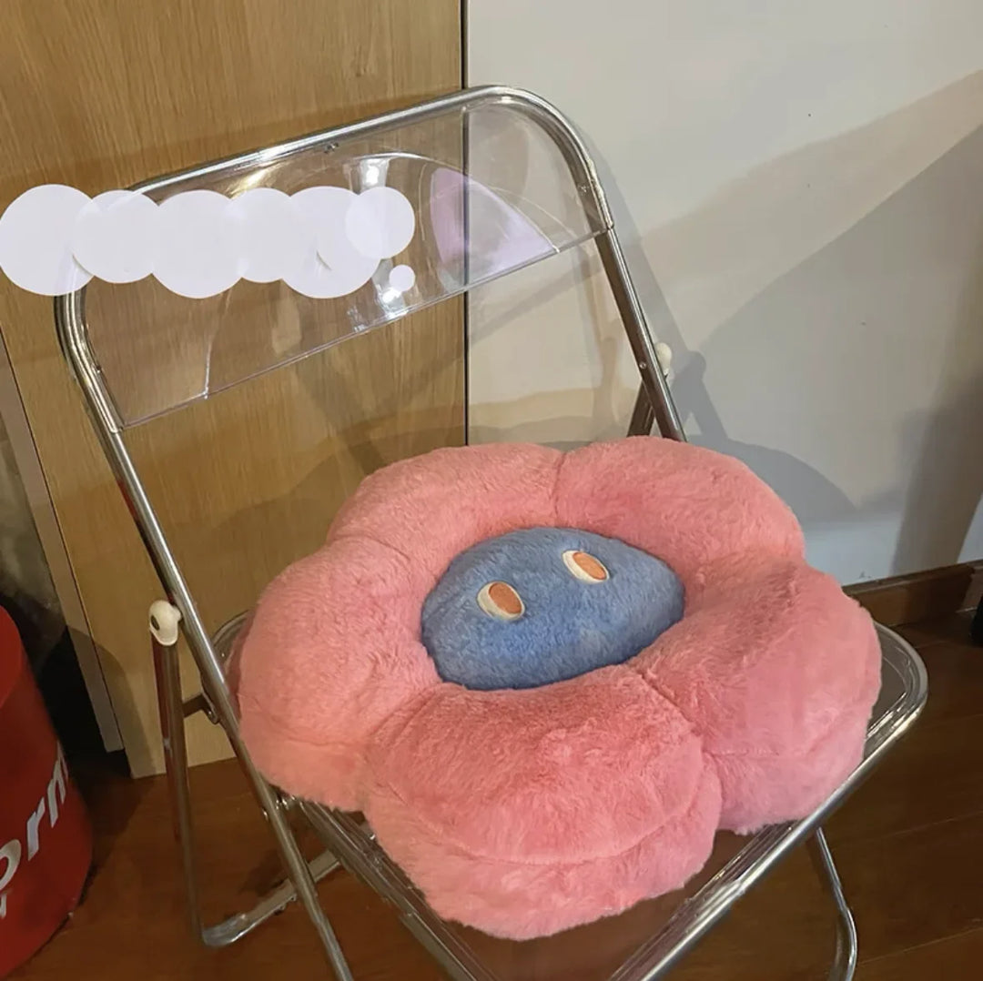 Fluffy Flower Cushion with Eyes | Luvikno