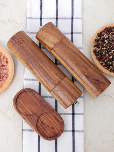 WoodSpice - Luxe Tre Pepper- og Saltkvern Sett Luvikno