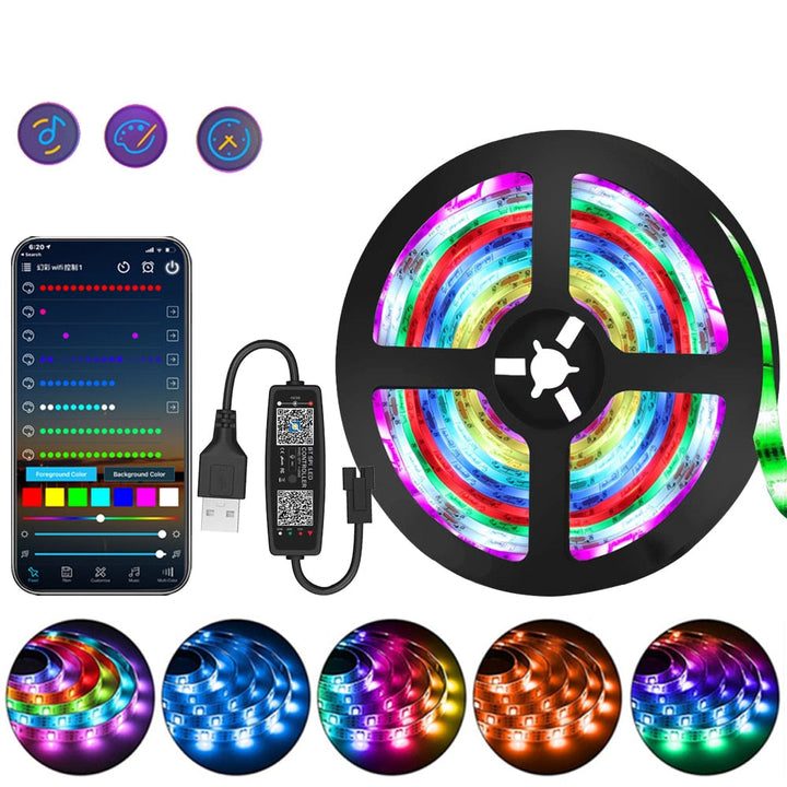 Luvikno | 1M-20M RGB LED Lysstripe 5V LED