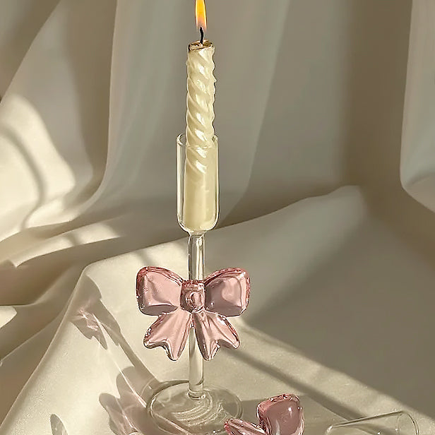 Glass Bow Candleholder | Luvikno