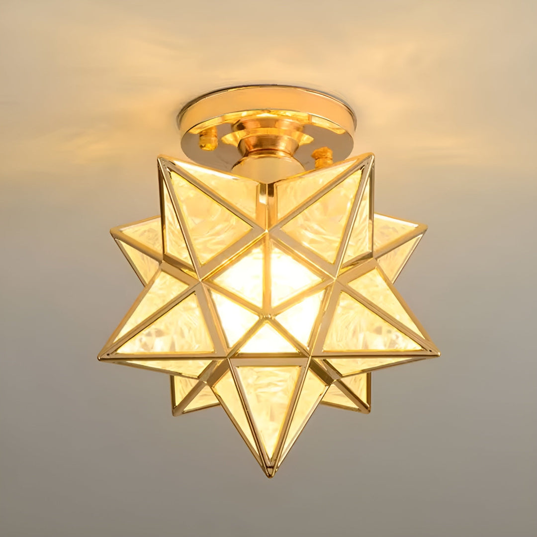 HaloStar Light - Elegant LED Taklampe med Stjerner | Luvikno