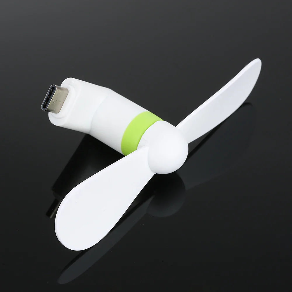 Kreativ Mini Bærbar Mikro USB Vifte - 5V 1W Mobiltelefon USB Gadget Vifter Tester for Type-C USB-C Kjølevifte | Luvikno