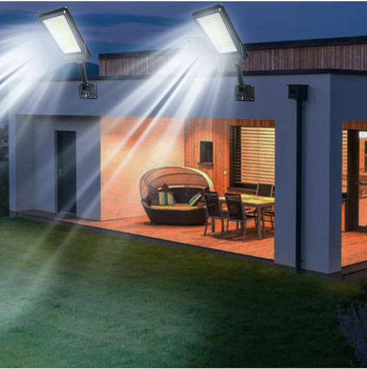 Luvikno | Heliotrax Solist lampe med fjernkontroll | 138 LED-lamper | 3 lysmoduser | IP65 vanntett | For hage, innkjørsel og gårdsplass
