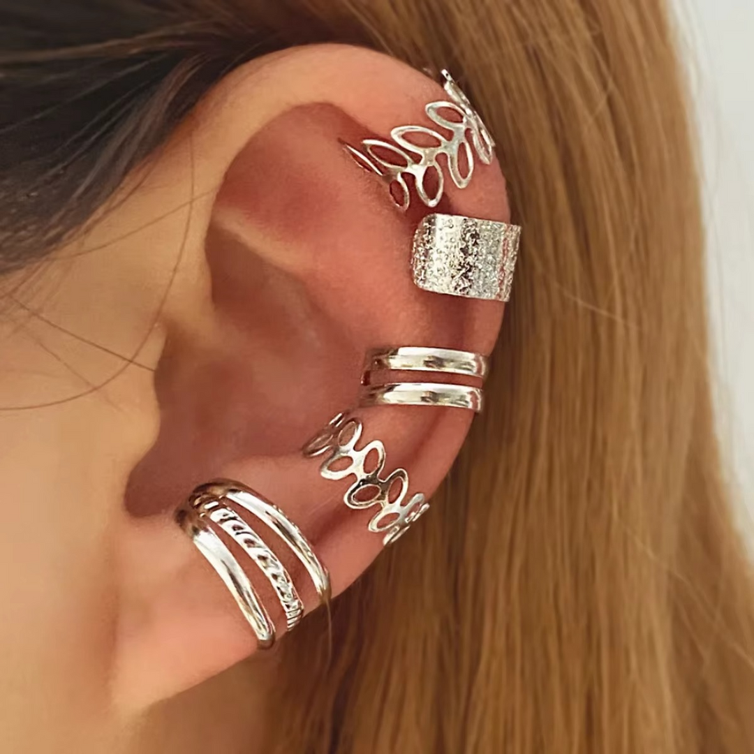 Elegant Gold Leaf Clip-On Øreklips Sett for Kvinner Luvikno